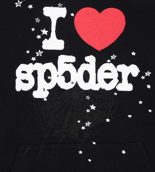 Sp5der I Heart Sp5 Hoodie Black