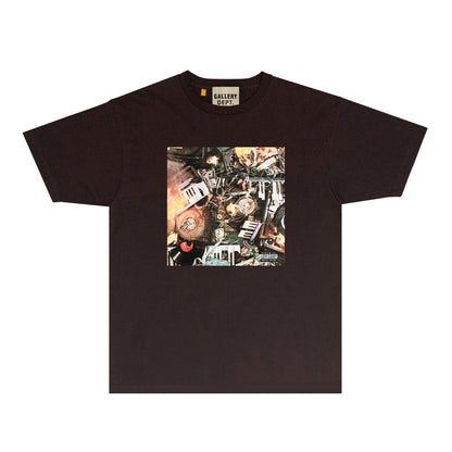 Gallery Dept T Shirt Retro Printed Loose Short-Sleeved Shirt