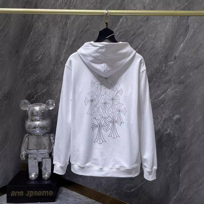 Chrome Heart Hoodie Autumn Winter Crowe Hot Diamond Cross Hooded Sweater Loose