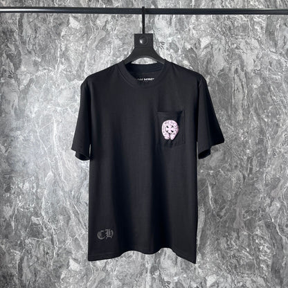 Chrome Heart T Shirts Chrome Hearts Pink Sanskrit Short Sleeve T-Shirt