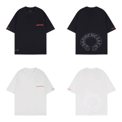 Chrome Heart T Shirts Chrome Hearts Sanskrit Horseshoe Pattern Short Sleeve T-Shirt
