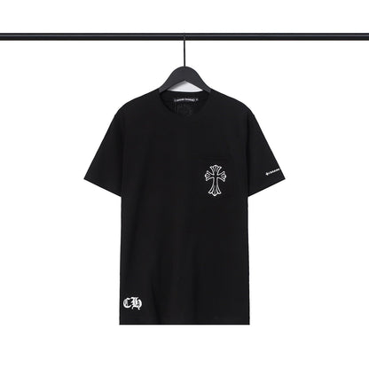 Chrome Heart T Shirts Sanskrit Color Printing Loose Casual Crew Neck Short Sleeve T-Shirt