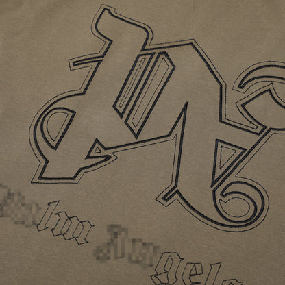 Palm Angels T-shirt Embroidered Letter Logo Short Sleeve T-shirt