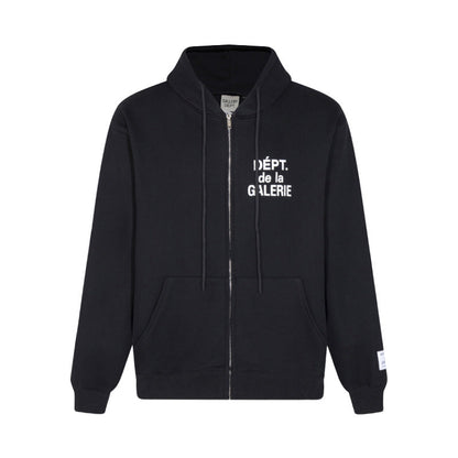 Gallery Dept Hoodie Alphabet Slogan Cardigan Hooded Sweater