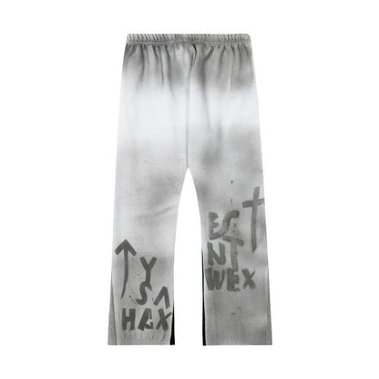 Gallery Dept Sweatpants Tie-dye Splash Ink Graffiti Alphabet Print Casual Sweatpants Trousers