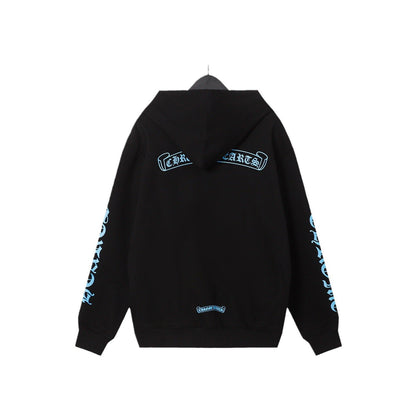 Chrome Heart HoodieCH Premium Lightning Blue Zipper Hooded Sweater Jacket Cardigan