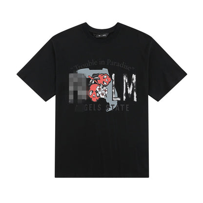 Palm Angels T-shirt Skull Letter Print Short Sleeve T-shirt