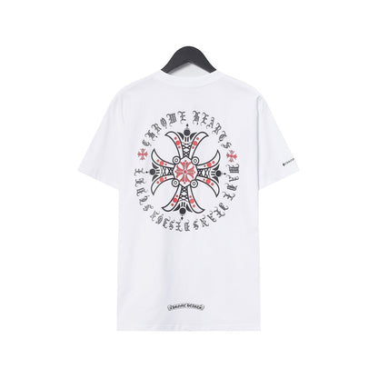 Chrome Heart T Shirts Croix Cross Leather Printed Short Sleeve T-Shirt