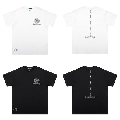 Chrome Heart T Shirts Cross Color Printed Short Sleeve T-Shirt