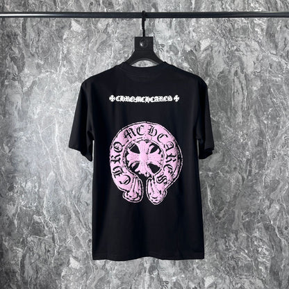 Chrome Heart T Shirts Chrome Hearts Pink Sanskrit Short Sleeve T-Shirt