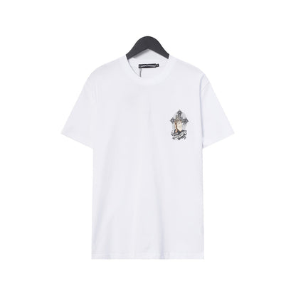 Chrome Heart T Shirts Croix Hands Ribbon Cross