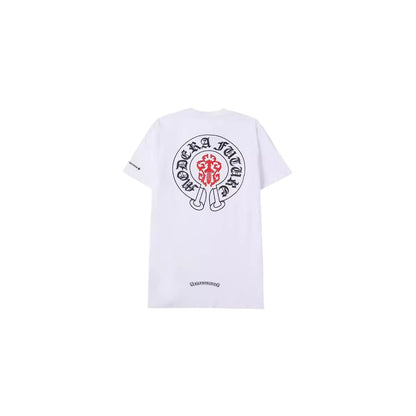 Chrome Heart T Shirts Croix Cross Color Leather Printed Short Sleeve T-Shirt