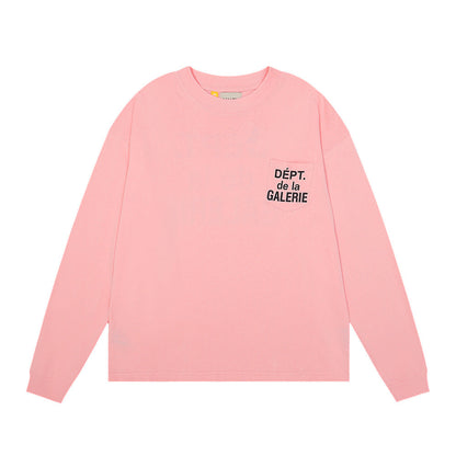 Gallery Dept Long Sleeve Shirt Alphabet Slogan Pocket Long Sleeve T-Shirt Bottom Shirt