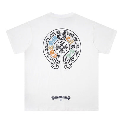 Chrome Heart T Shirts Horseshoe Patch Embroidery Short Sleeve T-Shirt