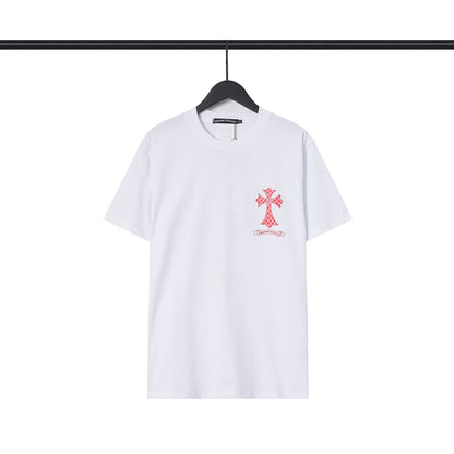 Chrome Heart T Shirts Sanskrit Color Printing Loose Cotton Casual Crew Neck Short Sleeve T-Shirt