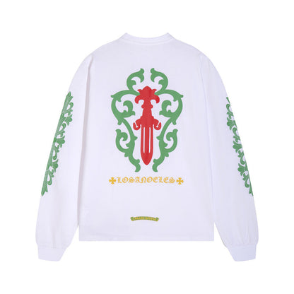 Chrome Heart T Shirts Rose Cross Vine Sword Long Sleeve