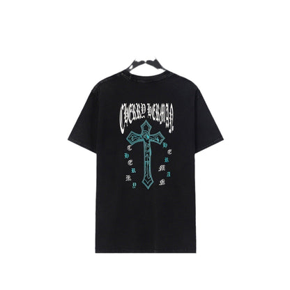 Chrome Heart T Shirts Crowe Ghost Horseshoe Cross Sanskrit Short Sleeve