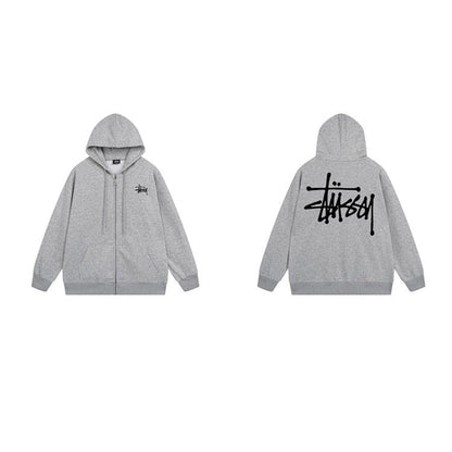 Stussy Hoodie Zip-Up Cardigan Fleece Hooded Sweater