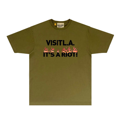 Gallery Dept T Shirt Retro Printed Loose Short-Sleeved Shirt
